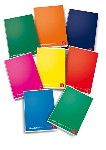 Pigna Colours - Conf. 10 Quaderni A5 , Colori Assortiti , 4M , Quaderni A Quadretti 4 Mm
