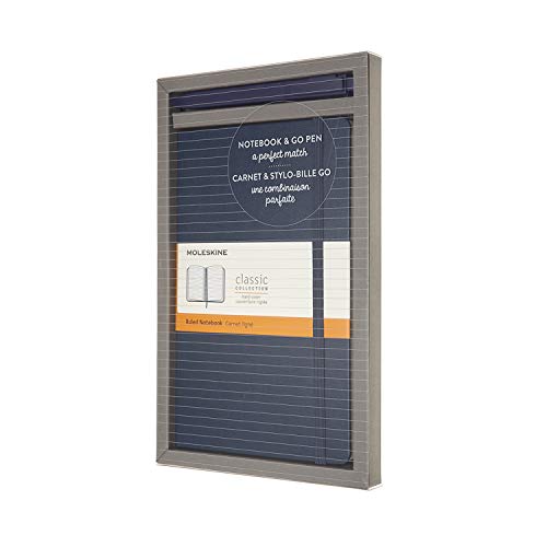Moleskine Bundle Vertical Notebook Classic Pagina A Righe E Penna Go, Taccuino Copertina Rigida E Chiusura Ad Elastico, Dimensione Large 13 X 21 Cm, 1