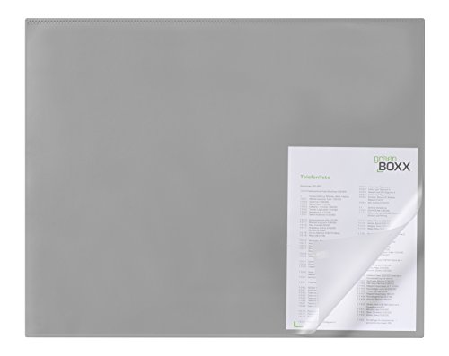 Durable 729310 Sottomano Con Profilo Angolare Protettivo, Copertina Trasparente, Antiscivolo, 650X500 Mm, Grigio