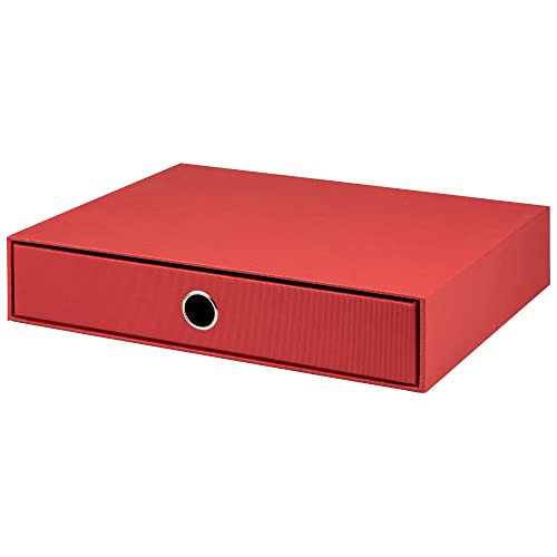 Rössler 1524452360 - S.O.H.O. Cassetto Per Din A4, Con Foro Per Le Dita, Rosso, 343 X 250 X 65 Mm, 1 Pz.