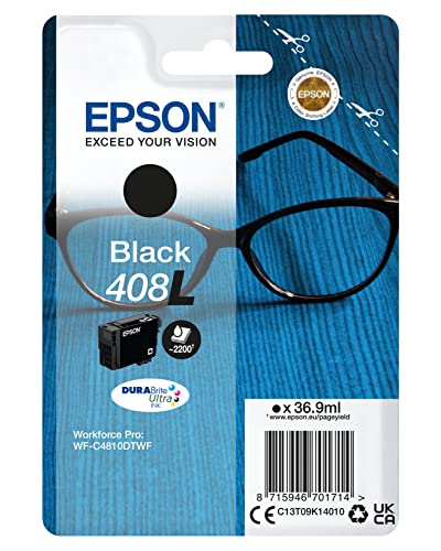 Epson Singlepack Black 408L Durabrite Ultra Ink, Xl High Capacity
