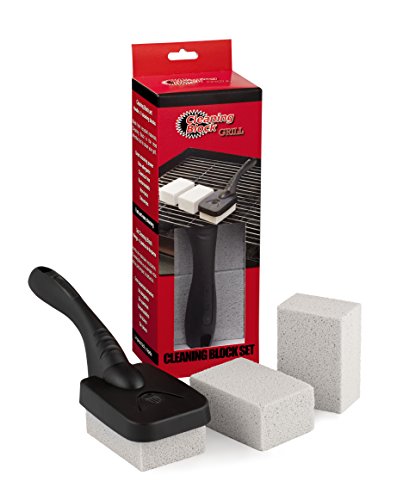Cleaning Block 10014Ei Set Spazzola Di Pulizia E Blocchetti In Pietra Pomice, Per Griglie E Barbeque, Grigio/Nero