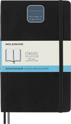 Moleskine Classic Notebook Expanded, Taccuino Con Pagine Puntinate, Copertina Morbida E Chiusura Ad Elastico, Formato Large 13 X 21 Cm, Colore Nero, 4