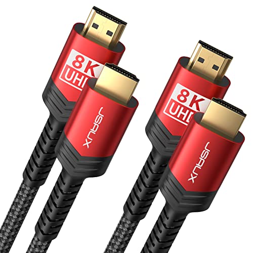 Jsaux Cavo Hdmi 8K 3 Metri 2-Pezzi | Cavo Hdmi 2.1 48Gbps Ad Alta Velocità Hdmi, 4K@120 Hz 144 Hz, 8K@60 Hz, Hdcp 2.2 2.3, Hdr 10, Earc Compatibile Co