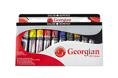 Daler Rowney Colori A Olio Extrafini Linea Georgian Set Di 10 Tubi Da 22Ml Colori Assortiti