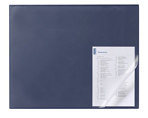 Durable 729307 Sottomano Con Profilo Angolare Protettivo, Copertina Trasparente, Antiscivolo, 650X500 Mm, Blu