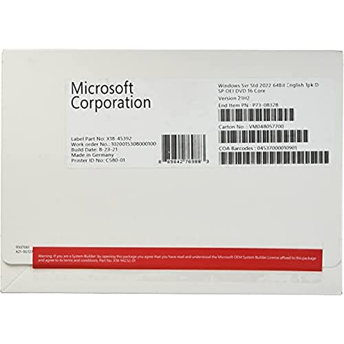 Microsoft Windows Server 2022 Standard 1 License(S)