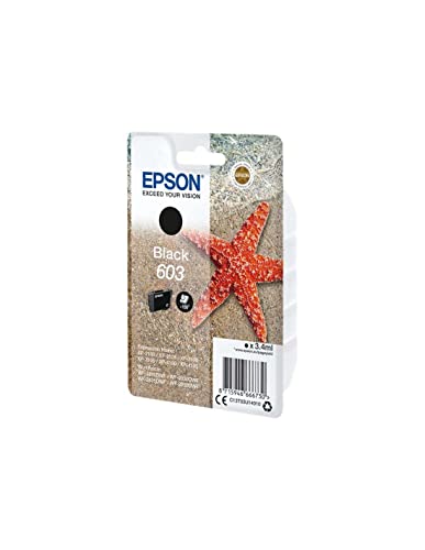 Epson Serie 603 Stella Marina - Cartucce Originali Per Stampante Getto D'Inchiostro, Single Pack 1 Colore (Nero) Formato Std, Stampe Casa/Ufficio Fino