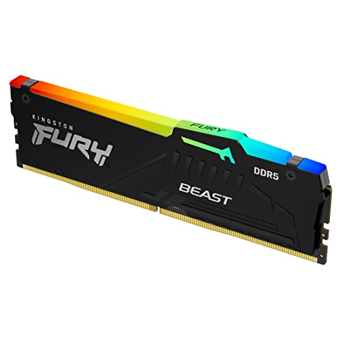 Kingston Fury Beast Nero Rgb 16Gb 5200Mt/S Ddr5 Cl36 Dimm Memoria Gaming Per Computer Fissi Modulo Singolo - Kf552C36Bbea-16
