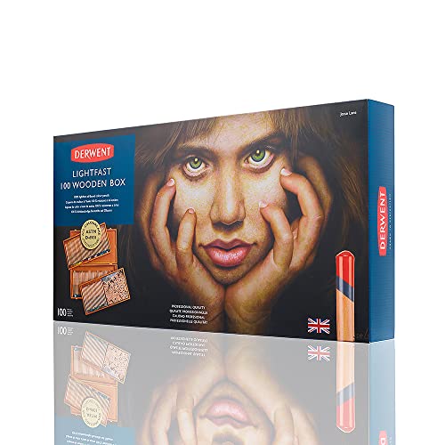 Derwent Lightfast Set Di 100 Matite Resistenti Alla Luce Con Anima Rotonda Da 4 Mm, Resistenza Elevata Del Nucleo E Consistenza Cremosa, Adatte Al Dis