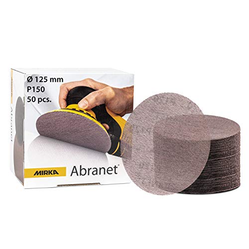 Mirka Abranet Griglia Di Levigatura Ø 125Mm A Strappo / Grana P150 / 50 Pz / Adatto A Tutte Le Levigatrici Rotorbitali125Mm / Per Levigare Legno, Stuc