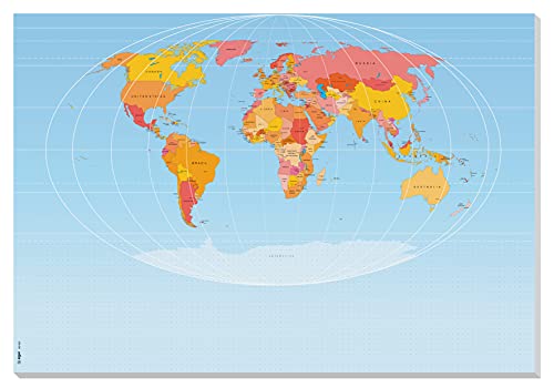 Sigel Ho560 Sottomano Da Scrivania Di Carta, Design Mappamondo, A2 (59,5 X 41 Cm), 30 Fg
