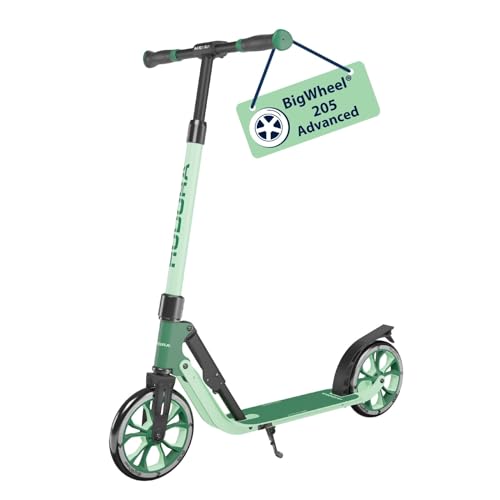 Hudora Monopattino Bigwheel® 205 Advanced - Monopattino Comodo In Alluminio Sicuro Per Peso Fino A 100Kg - Altezza Regolabile E Struttura Pieghevole -