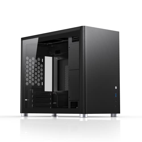 Jonsbo D30 Matx Boîtier Pc Pour Refroidissement Aio, Gaming En Verre, M Atx Petit, (Noir), Black