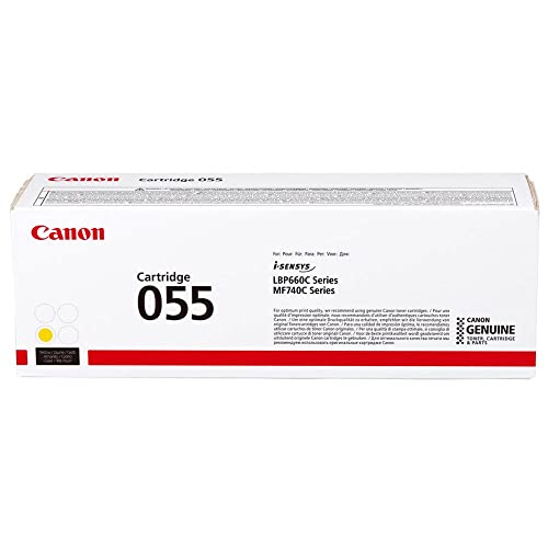 Canon Cartuccia 055 Y Toner Giallo, Rendimento 2100 Pagine, Imballo In Cartone