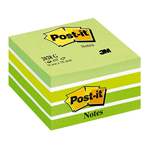 Post-It Brand 82400 Cubo Da 450 Fogli, 76 Mm X 76 Mm, Verde
