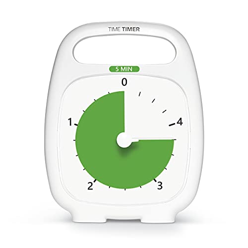 Time Timer Plus Timer Analogico Visivo Di 5 Minuti (Bianco) Avviso Opzionale (Quadrante Di Controllo Del Volume) Nessun Ticchettio Rumoroso; Strumento