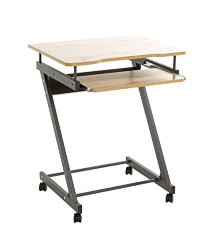 Haku Möbel Scrivania Per Computer Su Ruote, Mdf, Rovere Antracite, L 60 X P 49 X H 75 Cm