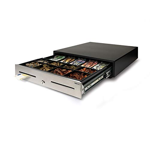 Safescan Hd-4646S Cassetto Per Uso Pesante Che Conserva In Sicurezza I Contanti, Cassetto Con 5 Scomparti Per Banconote E 8 Per Monete,Con Connessione