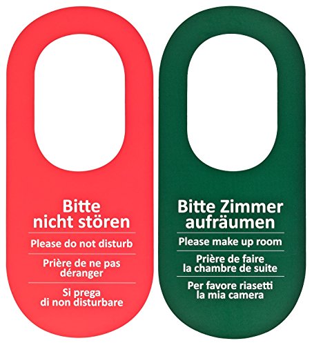 50 Targhette Per Porta Con Scritta “Bitte Nicht Stören” O “Zimmer Aufräumen” Per Camere D’Albergo, Colore Rosso/Verde