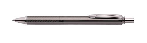 Pentel - Bolígrafo Energel Retráctil Con Punta De Bola Y Cuerpo Metálico Antracita. Escritura En Color Negro.