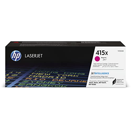 Hp 415X W2033X, Cartuccia Toner Originale Hp Da 6000 Pagine, Compatibile Con Le Stampanti Hp Laserjet M453, M455, Mfp M479, Mfp M480, Magenta
