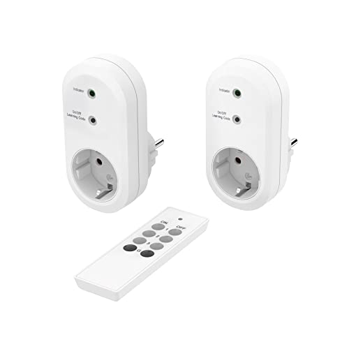 Hama - Set 2 Prese Radiocomandate, Max 3500 Watt, Spina/Presa Schuko, Con Telecomando