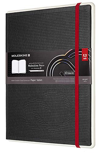 Moleskine, Notebook Adobe Creative Cloud Paper Tablet, Digital Notebook With White Pages - Notebook Suitable To Use With Pen, Black Color - Extra Larg
