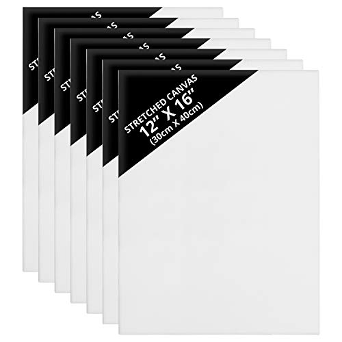 Belle Vous 7Pz Tela Per Dipingere Bianca Set Tele Per Dipingere Pre-Stirate - Tela Bianca Per Dipingere Adatta Per Pittura Acrilica, Ad Olio, Schizzi