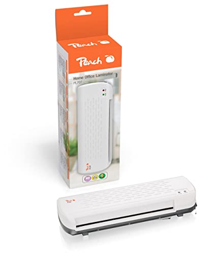 Peach Pl707 - Plastificatrice Din A4, Pronta All’Uso In Pochi Minuti, Adatta Per Pellicole Commerciali, 1½ Pagine Al Minuto, Con 10 Pellicole Per Plas