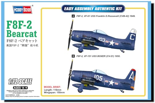 Hobbyboss Hbb87269 1:72-F8F-2 Bearcat Scale Model Kit, Mehrfarbig