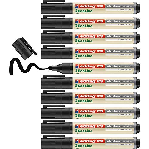 Edding 29 Ecoline Pennarello Per Lavagna Bianca, Colore: Nero 1-5Mm Black