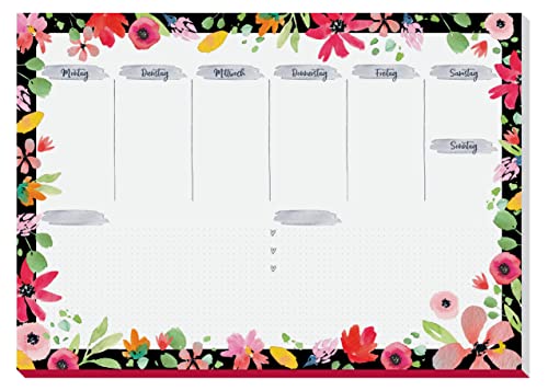 Sigel Js100 - Sottomano Da Scrivania In Carta A Strappo, Formato A3, 30 Fogli, In Carta Prodotta In Modo Sostenibile, Jolie Flower Love