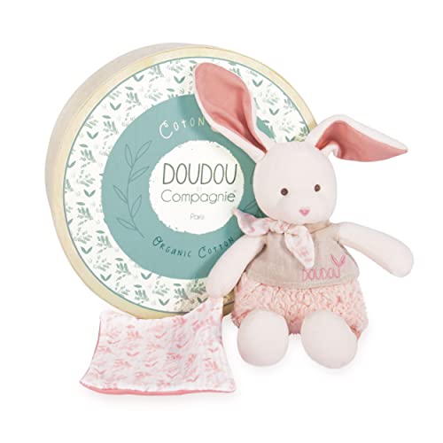 Doudou Et Compagnie - Doudou Coniglio - Doudou Bio - Rosa - 22 Cm - Doudou Botanic Bio - Dc3961