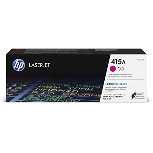Hp 415A W2033A, Cartuccia Toner Originale Hp Da 2100 Pagine, Compatibile Con Le Stampanti Hp Laserjet M453, M455, Mfp M479, Mfp M480, Magenta