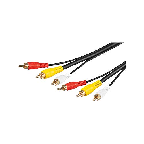 Goobay 50139 Cavo Di Collegamento Composito Audio Video, 3 Rca Con Linea Video Rg59, 1.5M Lunghezza Del Cavo