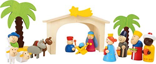Small Foot Set Presepe In Legno, Decorazione Natalizia E Mangiatoia Da Gioco, 16 Pezzi, Dai 3 Anni, 3945