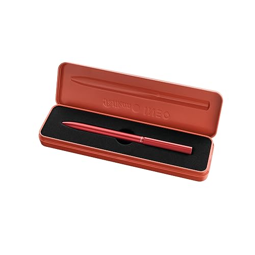 Pelikan, Penna A Sfera Ineo, Colore Rosso Fuoco, Inchiostro Blu Ricaricabile, Finitura Metallica Satinata, Confezione Con Astuccio Incluso, Made In Ge