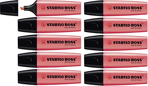 Evidenziatore - Stabilo Boss Original - Confezione Da 10 - Rosso