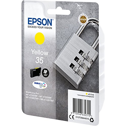 Epson 35 Serie Lucchetto, Cartuccia Originale Getto D'Inchiostro Durabrite Ultra, Formato Standard, Giallo