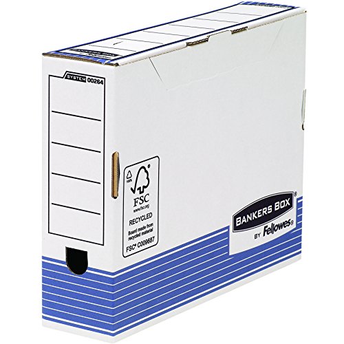 Bankers Box 0026401 Scatola Archivio A4 System, Dorso 80 Mm, Fsc, Confezione Da 10 Pezzi