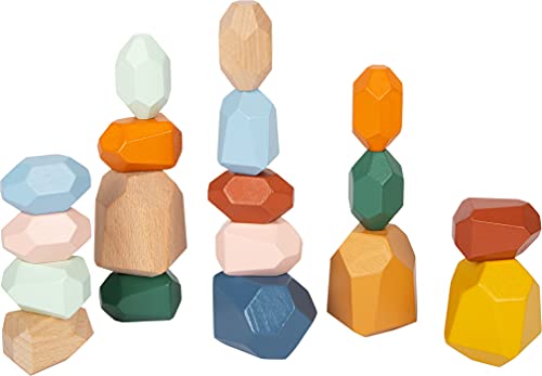 Small Foot Pietre D'Equilibrio In Legno Safari, In Colori Di Tendenza, Per Motricità Fine, Dai 3 Anni, 12226 Toys, Multicolore