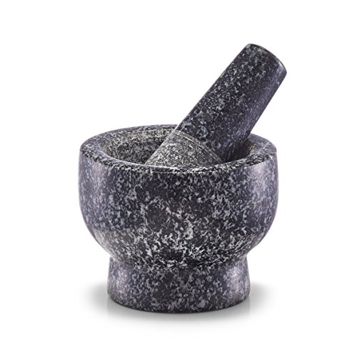 Zeller 24504 – Set Di Mortaio E Pestello, Granito, Antracite, 9 X 9 X 6.5 Cm, 2 Unità