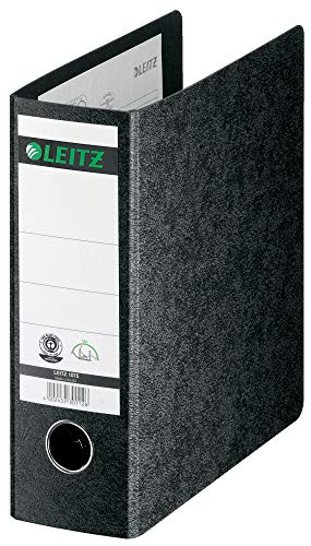 Esselte Leitz 10750000 - Cartellina Portadocumenti, Formato A5, Larghezza 75 Mm, Con Foro Per Le Dita, Dorso In Cartoncino Nero