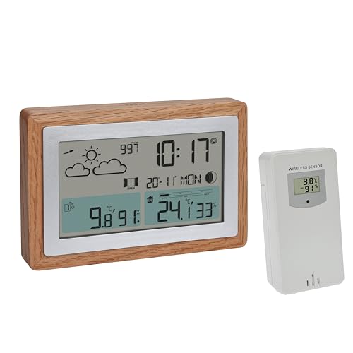 Tfa Dostmann Stazione Meteo Radio Con Sensore Esterno Oak, 35.1167.54, Previsioni Meteo, Con Telaio In Legno, Temperatura Interna Ed Esterna, Con Sugg
