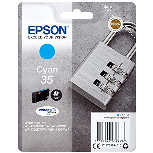 Epson Padlock Singlepack Cyan 35 Durabrite Ultra Ink