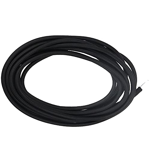 Rtottim Cavo Di Alimentazione A 2 Fili, In Plastica Rivestita In Tessuto, 0,75 Mm², Nero, Cavo Di Alimentazione Da 5 M, Per Articoli Elettrici, Fai Da