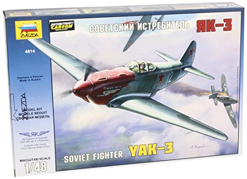 Zvezda Models Yak-3 Yakovlev Soviet Wwii Fighter Aircraft Building Kit, Scale 1/48