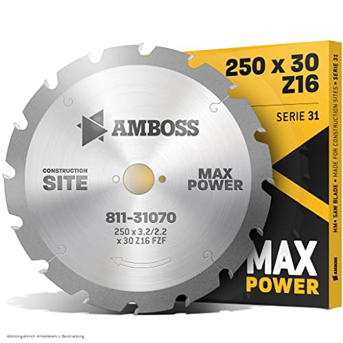 Amboss - Lama Per Sega Circolare Hm Ø 250 Mm X 3,2 Mm X 30 Mm, Per Pallet, Legno Con Chiodi, Ecc. Serie 11.31-16 Denti Fzf