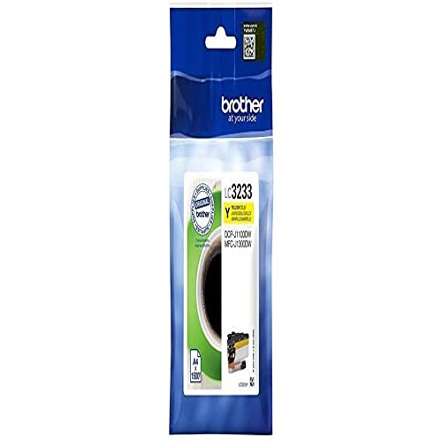 Brother Lc-3233Y Cartuccia Inkjet Originale, Capacità Standard, Fino A 1500 Pagine, Per Stampanti Dcpj1100Dw / Mfcj1300Dw, Giallo